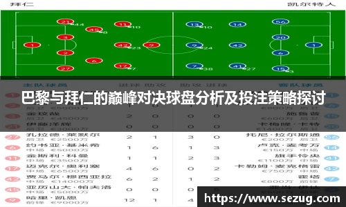 巴黎与拜仁的巅峰对决球盘分析及投注策略探讨